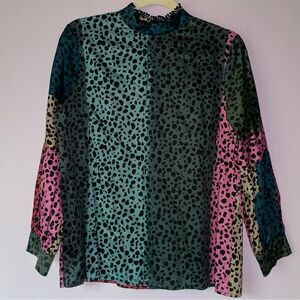 Vilagallo EU 40 US 8 Lola Shirt in Pongo Print Blouse Animal Print Multicolor